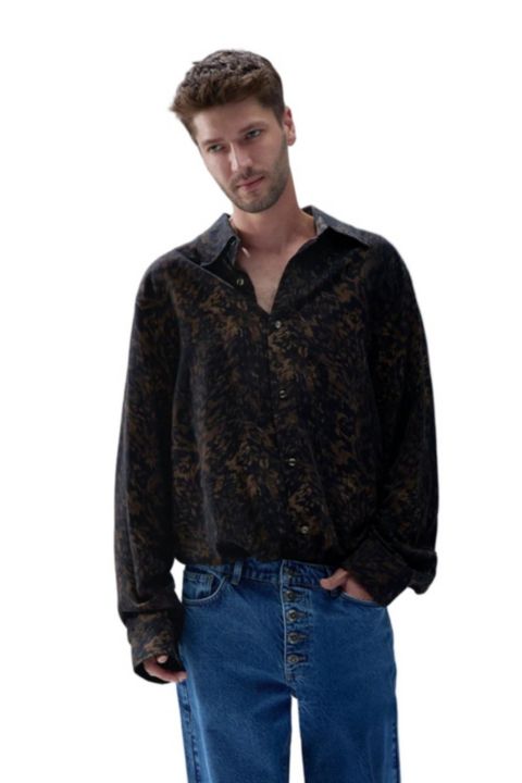Мужская рубашка PCFG Your Itch Kangaroo Long-Sleeve, цвет: Леопардовый с принтом
