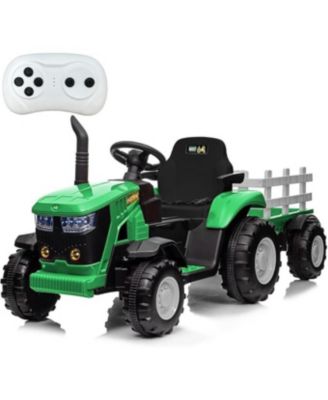Kids Ride on Tractor with Remote Control,12v Battery Powered Electric Tractor with Detachable Trailer and Bluetooth Music