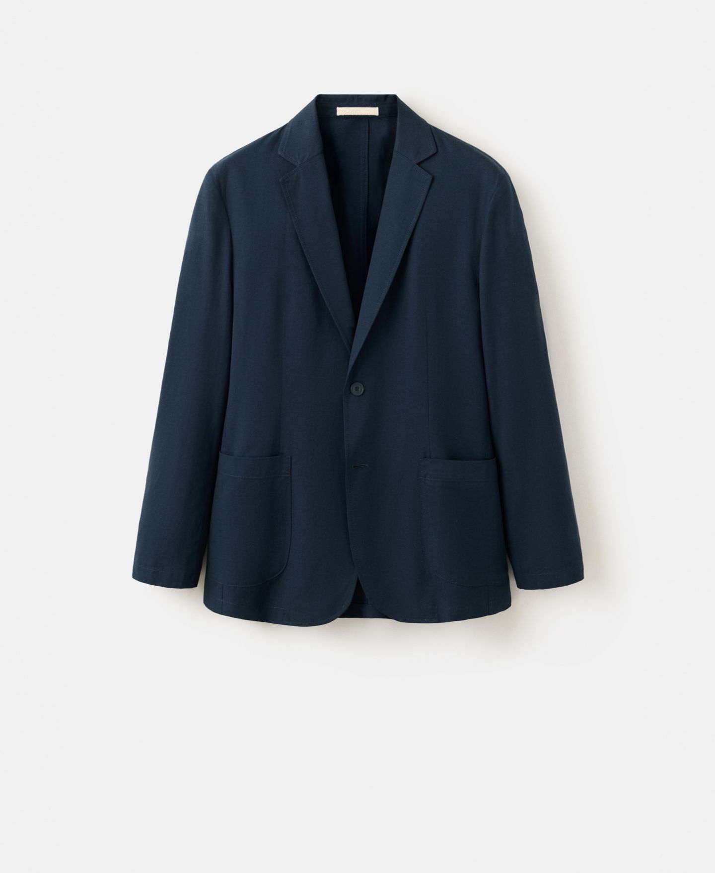 Мужской пиджак MANGO Slim-Fit Linen-Lyocell Blend Suit Blazer, цвет: Тёмно-синий — фото 2