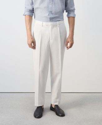 Men's Slim-Fit Lyocell-Linen-Blend Suit Pants