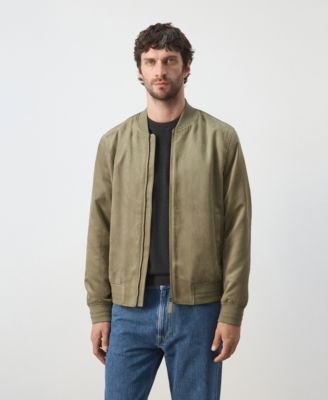 Men's Suede-Effect Bomber Jacket