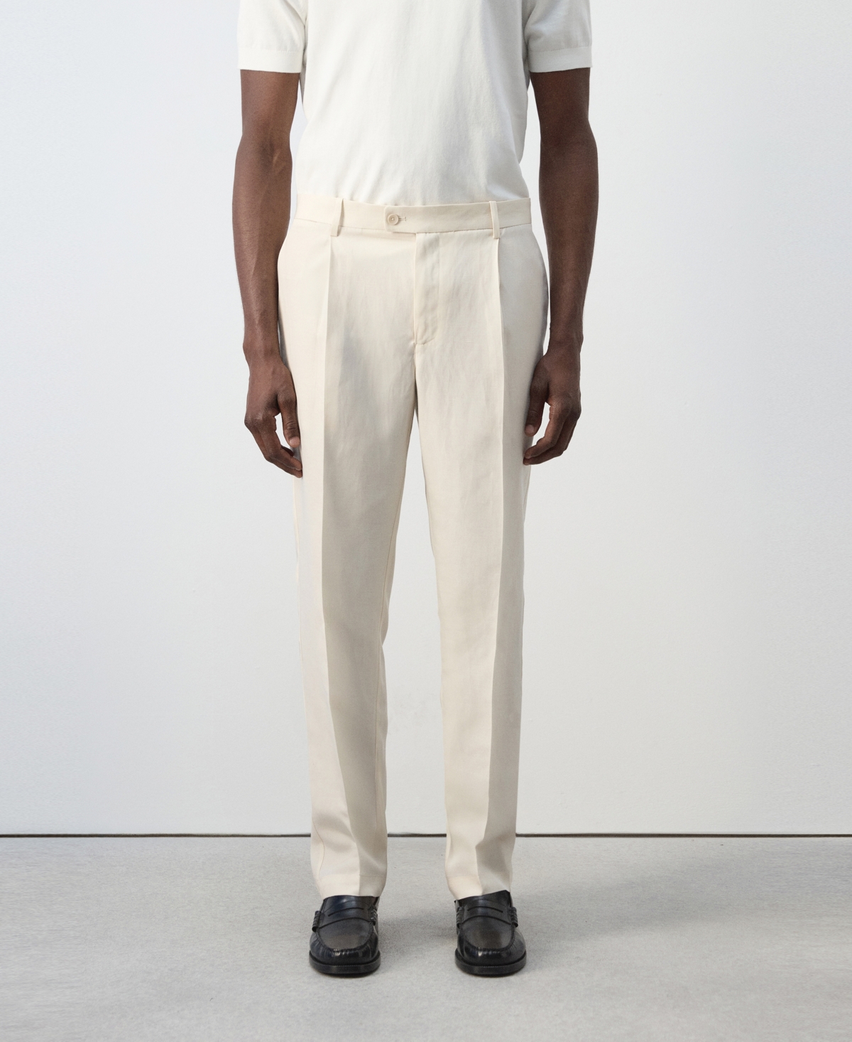 Mango Men's Regular-fit Lyocell-linen-blend Pants In Ivory,white