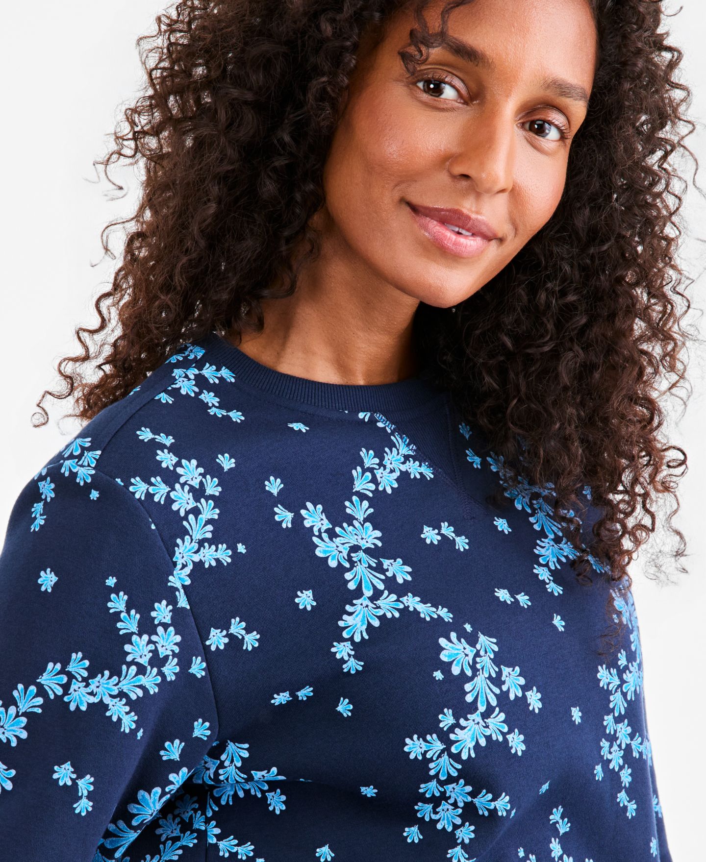 Женский свитшот Style & Co Printed Crewneck, цвет: Синий — фото 2