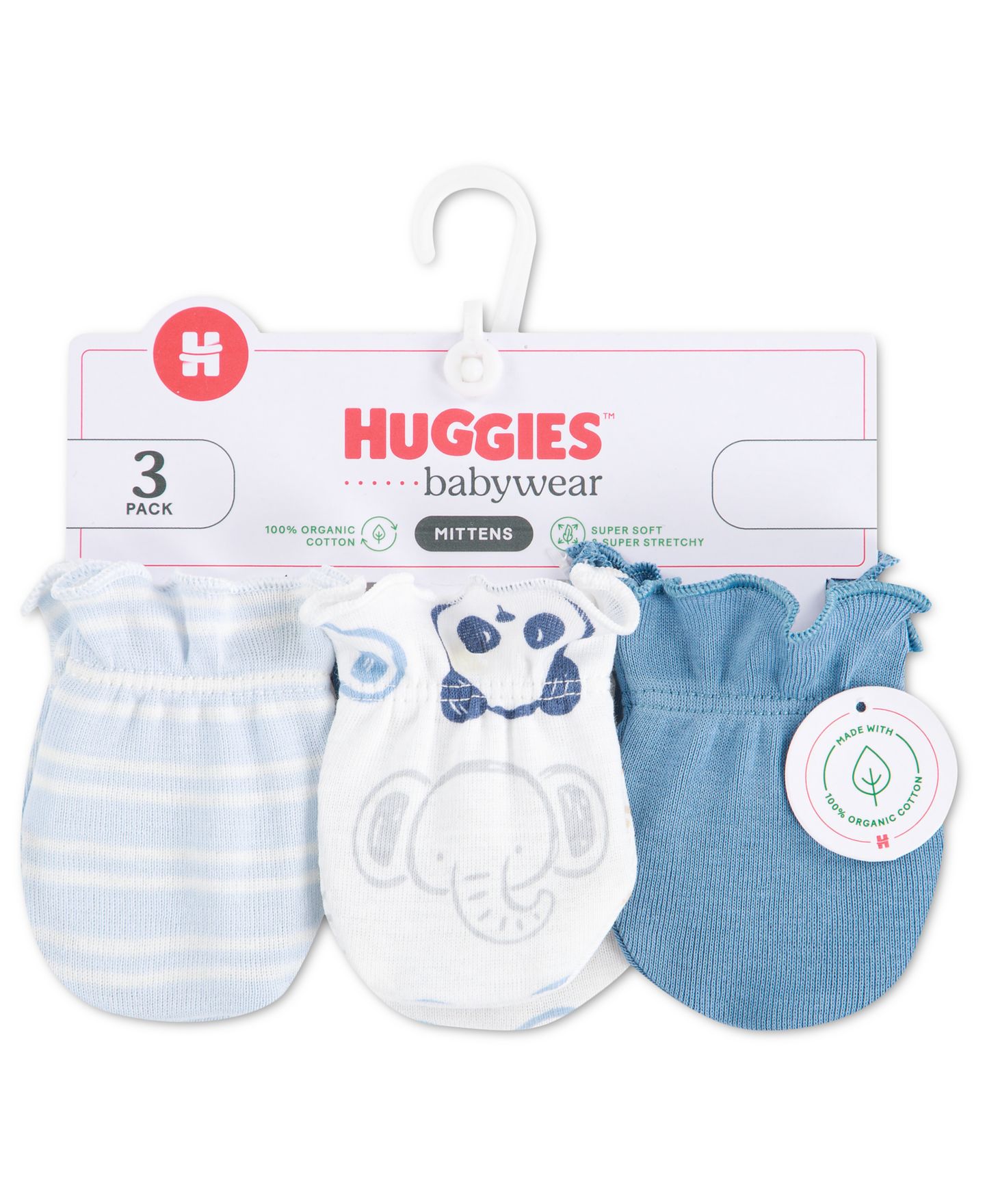Перчатки Huggies Babywear Mittens, 3-Pack для мальчиков-малышей, цвет: Винтажный индиго — фото 4