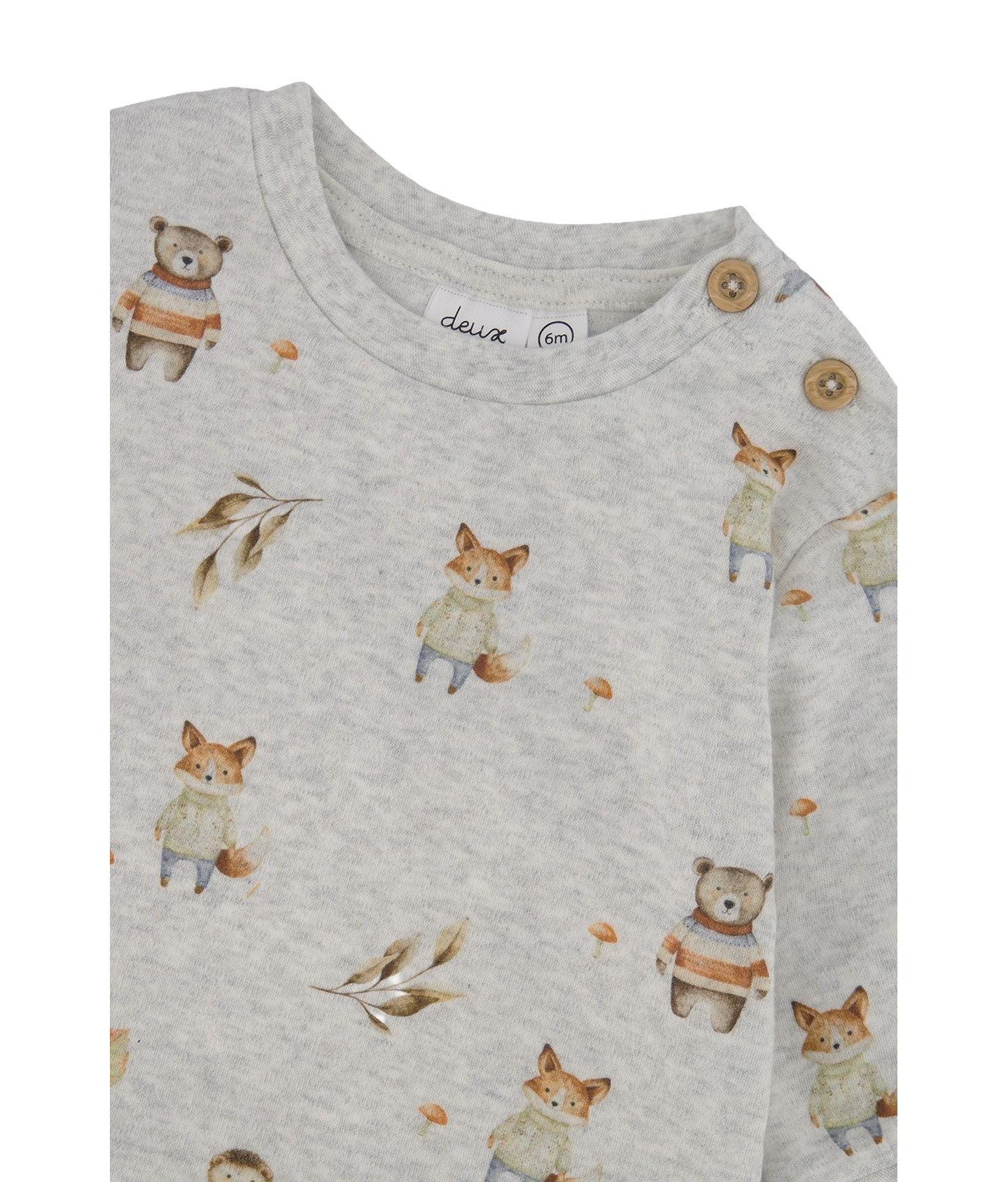 Комплекты Deux par Deux ( 3M to 24 M) Cotton Pants and Top Set для мальчиков-малышей, цвет: Бежевый с принтом — фото 4