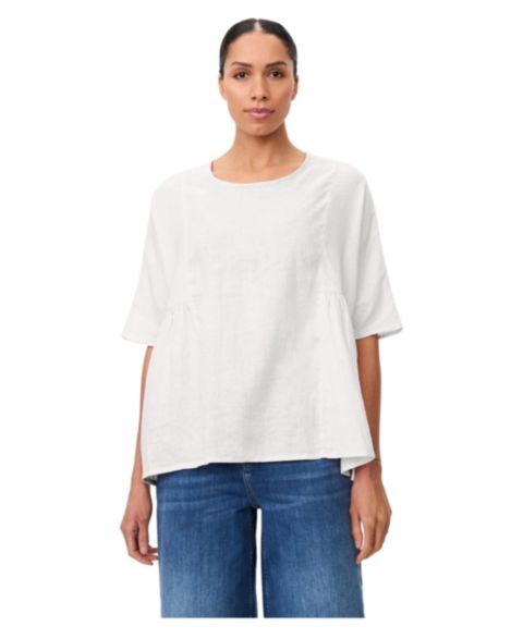 Женская блузка Masai Copenhagen Mablissea Oversized Short-Sleeve Linen, цвет: Белый