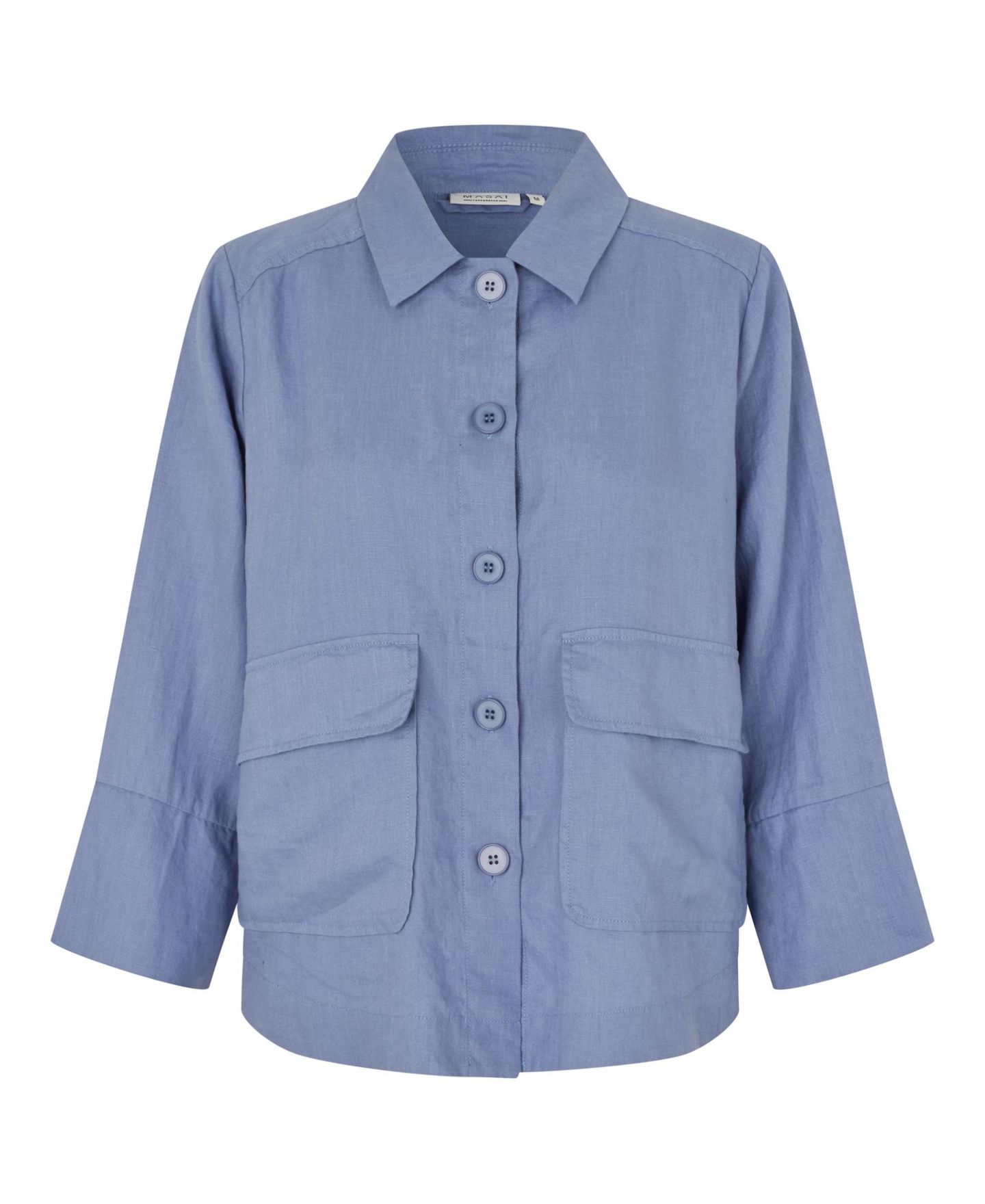 Женская рубашка Masai Copenhagen MaJurelle Linen Overshirt, цвет: Стоунвош — фото 6