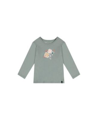 Little and Big Girl(6-8) Cotton Long Sleeve T-Shirt Sage