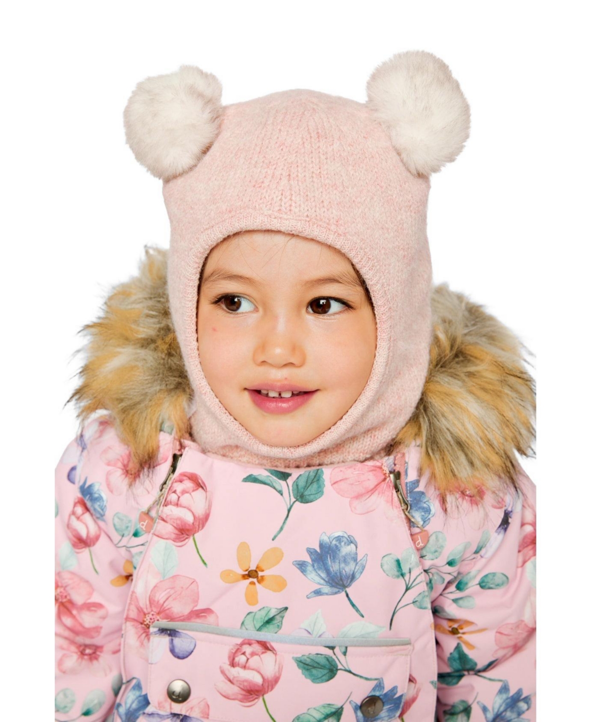 Deux par Deux Kids&baby(5-7) Little and Big Girl Knit Bear Balaclava