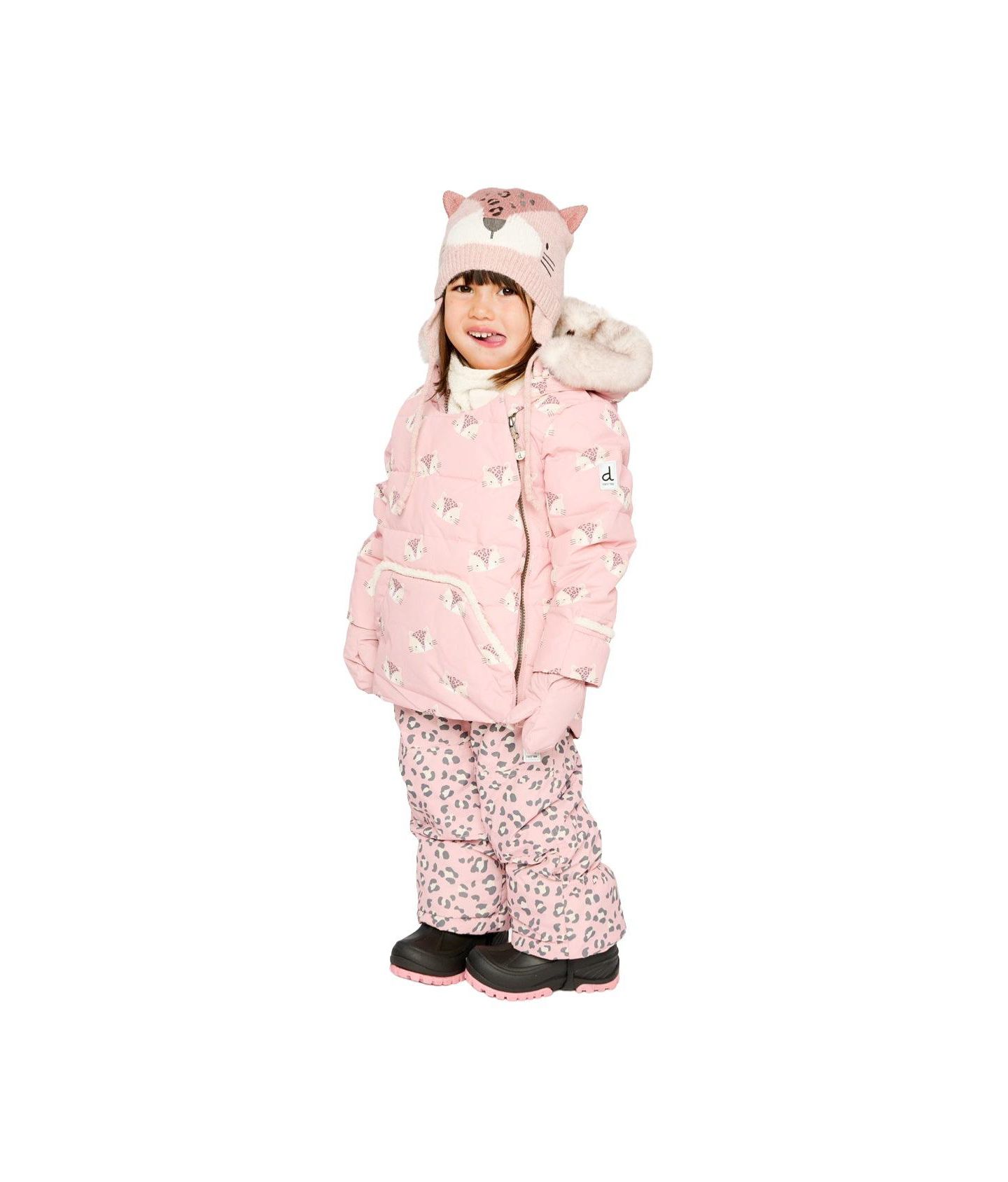 Комплекты Deux par Deux Two-Piece Snowsuit Rose Leopard Print для девочек-малышей, цвет: Розовый леопардовый с принтом — фото 4