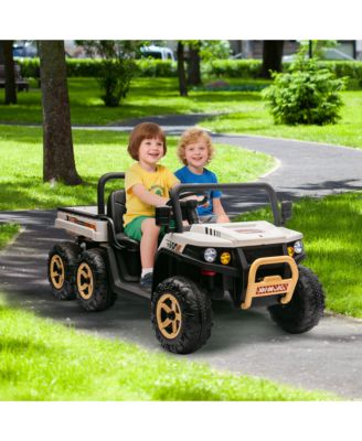24V 2-Seater Ride-On Dump Truck 4WD with Remote Control, 110-Lb. Capacity, Ages 3–8
