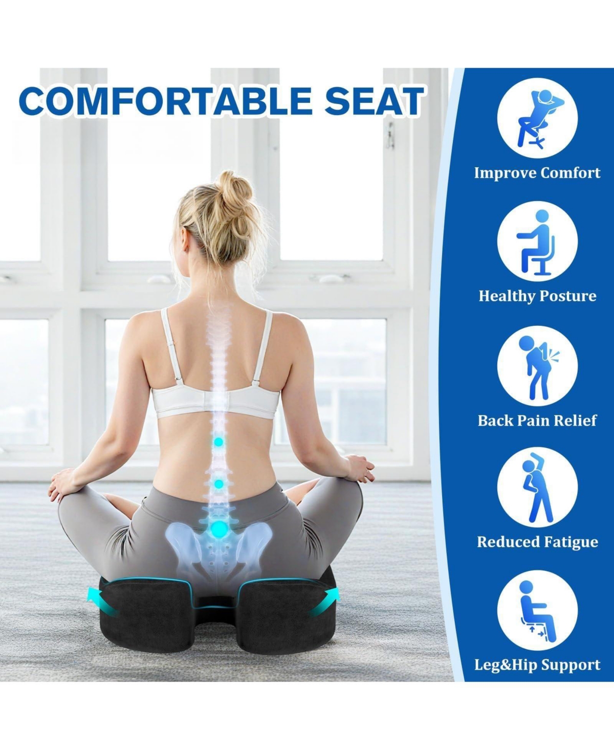 Gnuadz Gel chair cushion Office Memory Foam Anti-slip