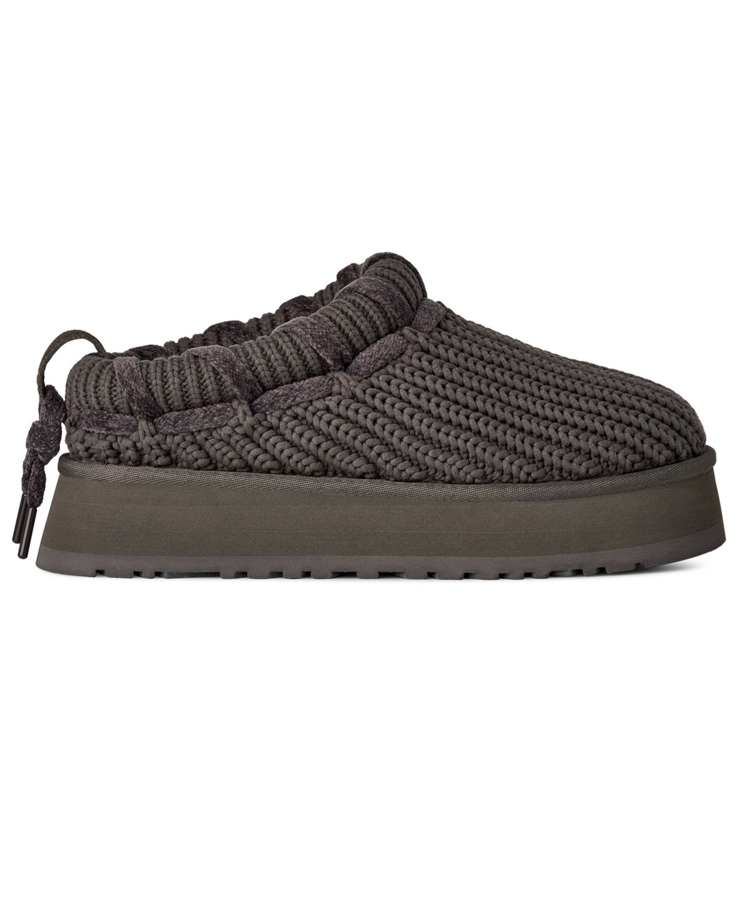Женские тапочки UGG® Tazz Whipstitch Knit Slip-On Slippers, цвет: Угольный — фото 2
