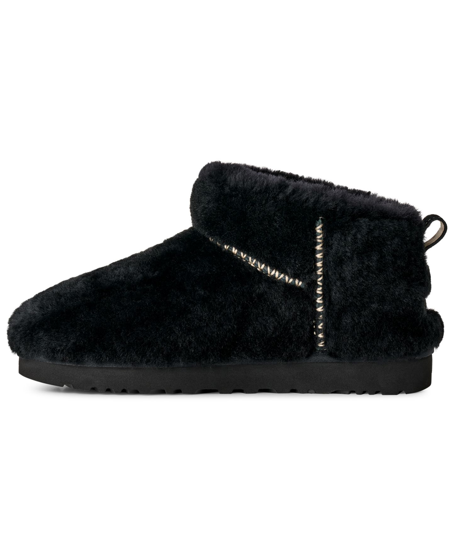 Женские ботинки UGG® Classic Ultra Mini Fluffed Round Toe Booties, цвет: Чёрный — фото 5