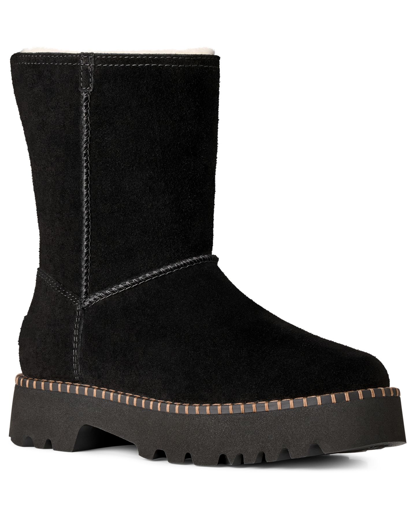 Женские ботинки UGG® Uptowner Round Toe Short Booties, цвет: Чёрный — фото 1