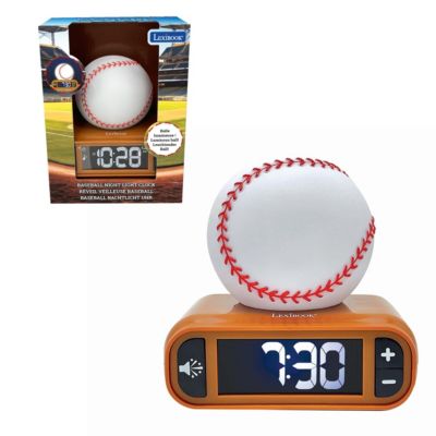 , Baseball, Baseball Nightlight Alarm Clock, Sounds and Melodies, LCD Backlit screen, Luminous, Snooze, RL800BL