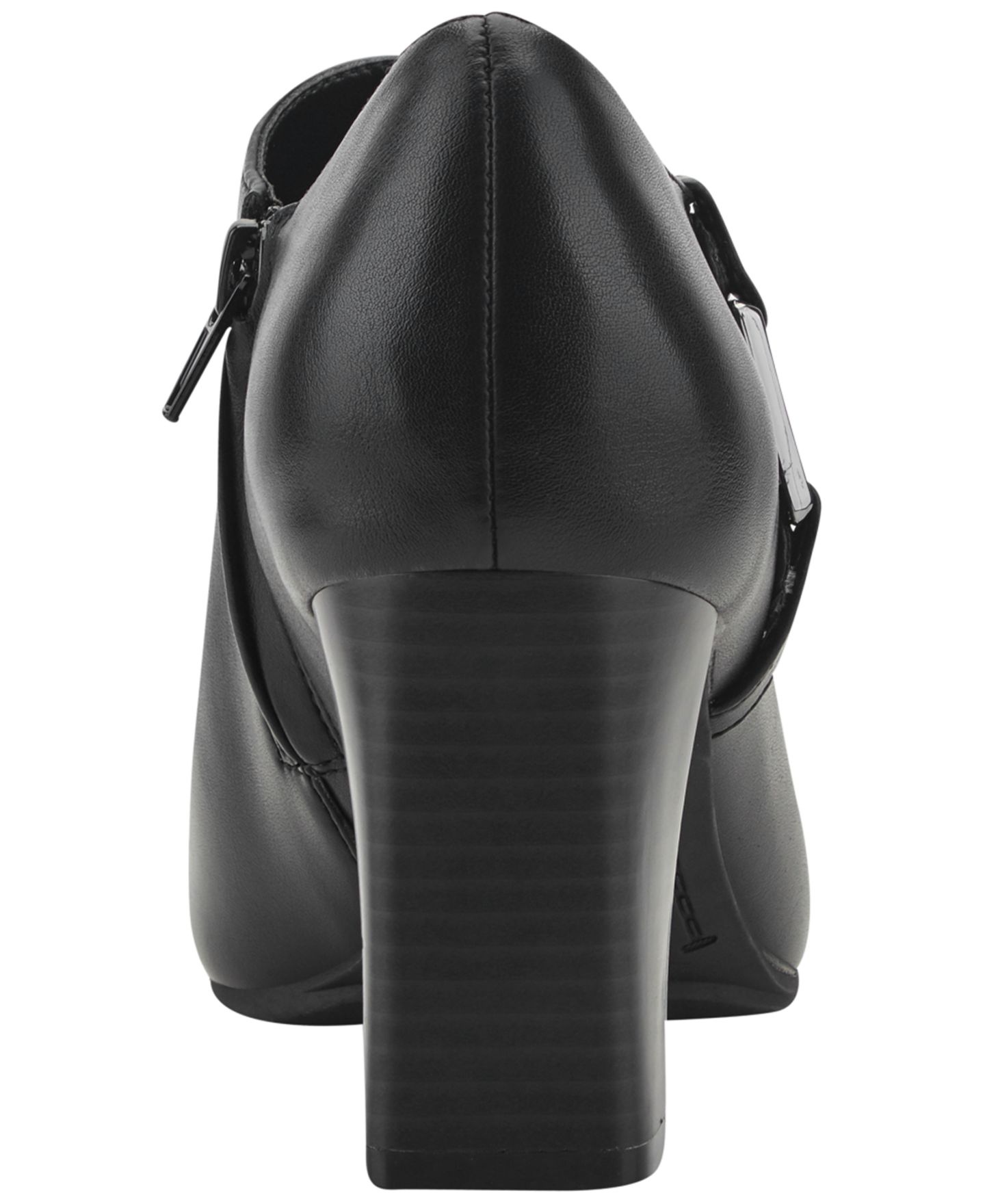 Женские туфли Bandolino Urbiny Stacked Heel Square Toe Shootie, цвет: Чёрный — фото 3
