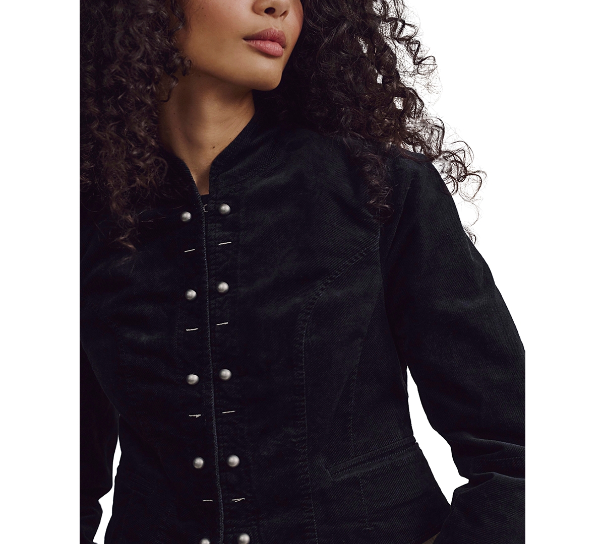 Free People Women's Herringbone Button-Front Blazer