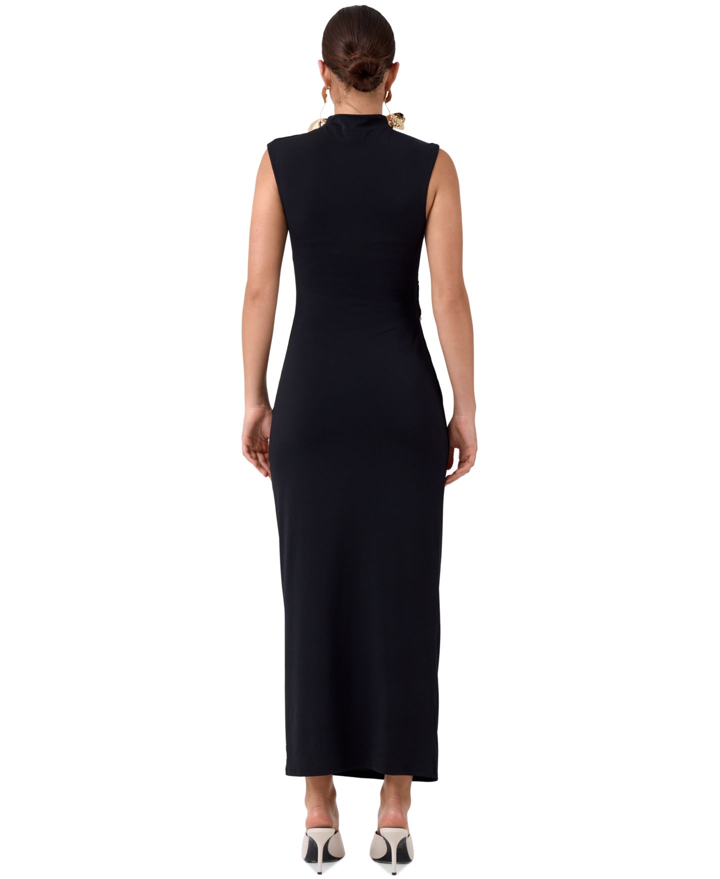 Женское платье RACHEL Rachel Roy Daria Midi Mock Neck Sleeveless Dress, цвет: Чёрный — фото 4
