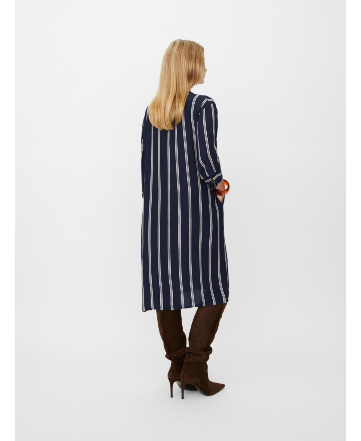 Masai Copenhagen Women's Striped Midi V-Neck Dress