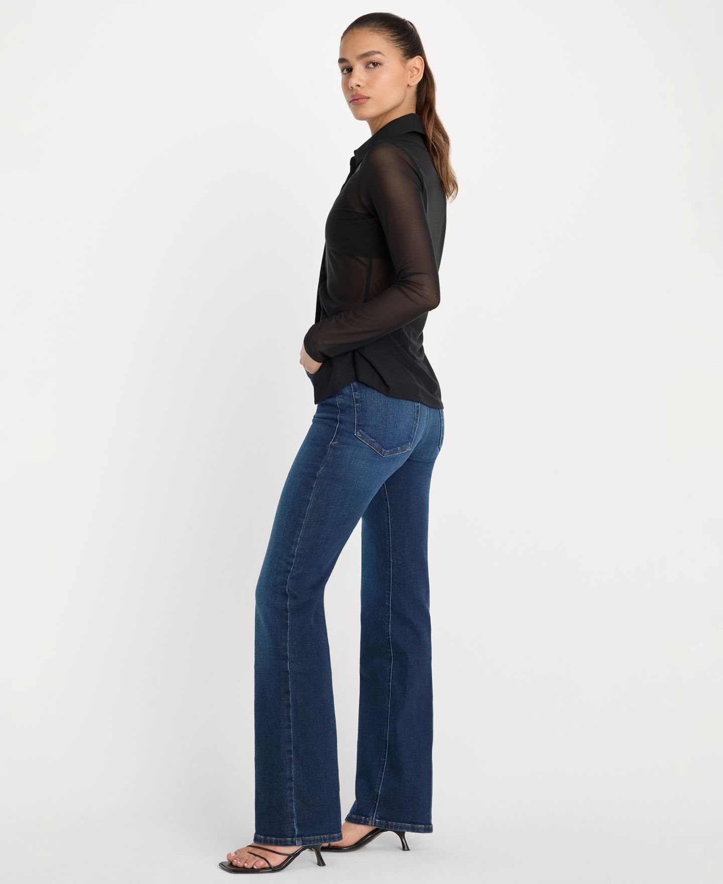 Женские джинсы Good American Soft Tech Good True Straight-Fit Jeans, Regular & Plus Size, цвет: Индиго — фото 3
