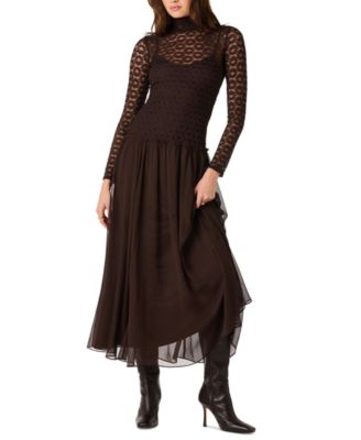 Women's Camila A-Line Lace Mock Neck Dress