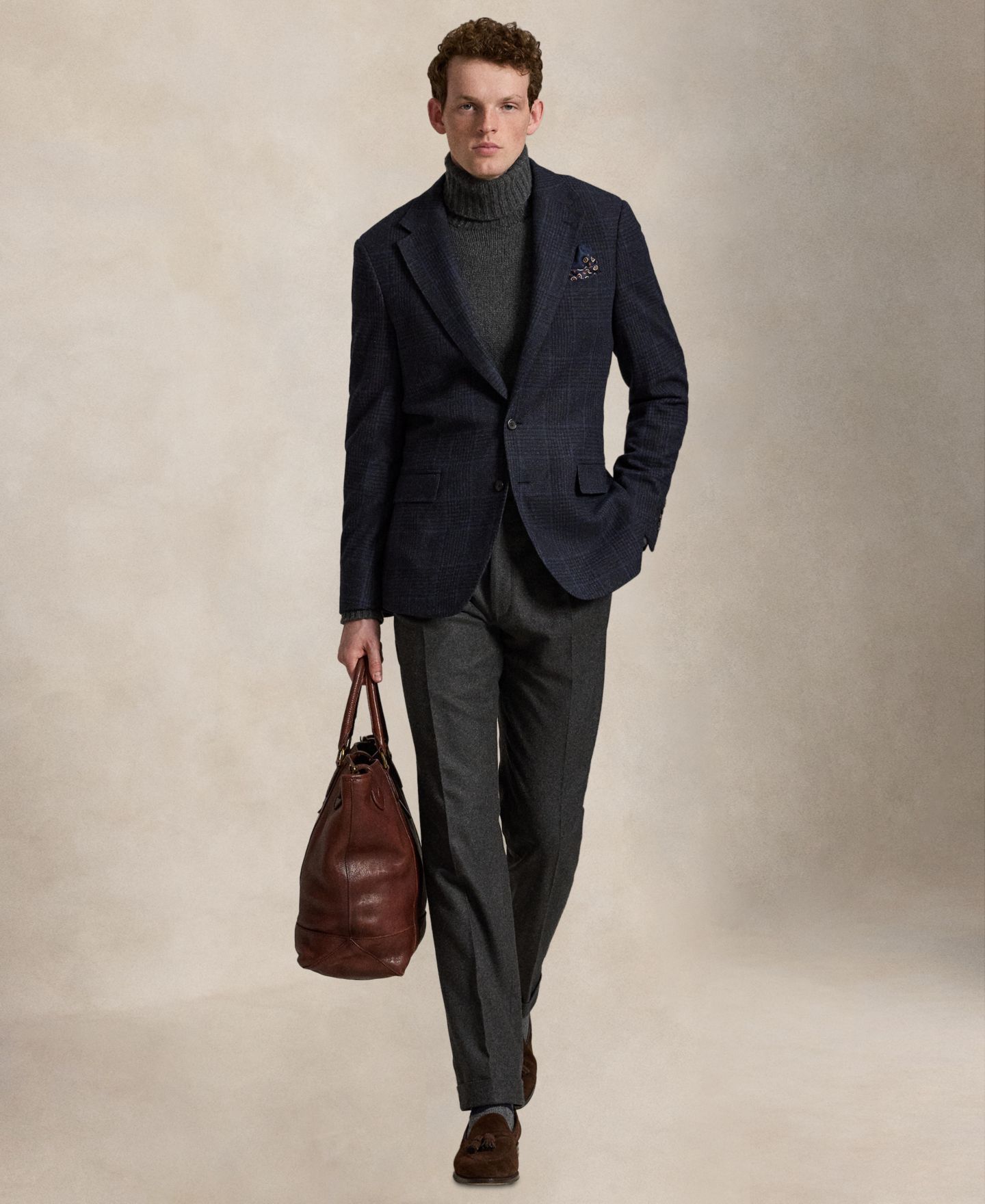 Мужской пиджак Polo Ralph Lauren Polo Modern-Fit Glen Plaid Sport Coat, цвет: Тёмно-синий / Тёмно-синий потёртый синий стальной синий — фото 2
