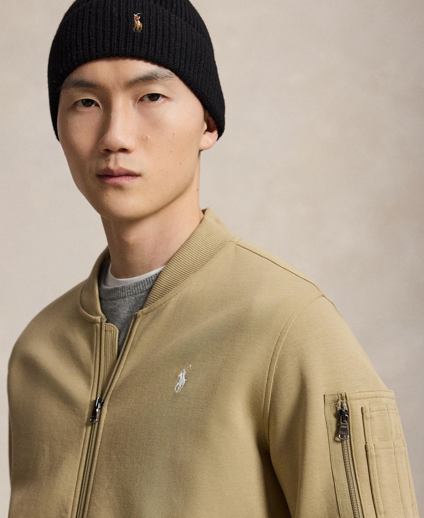 Мужская куртка Polo Ralph Lauren Double-Knit Flight Bomber, цвет: Рыжевато-коричневый — фото 3