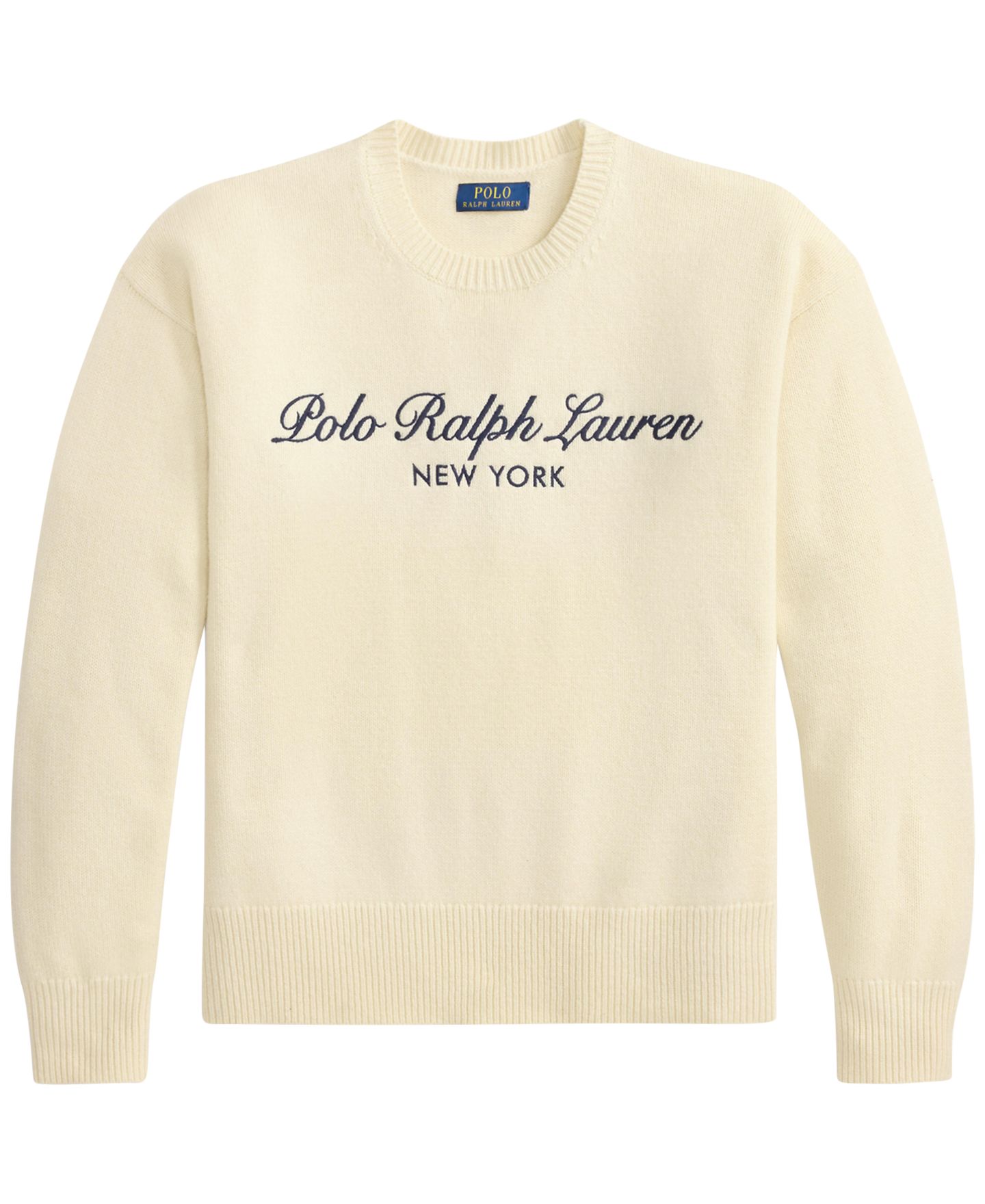 Мужской свитер Polo Ralph Lauren Regular-Fit Logo Wool-Cotton, цвет: Кремовый — фото 7