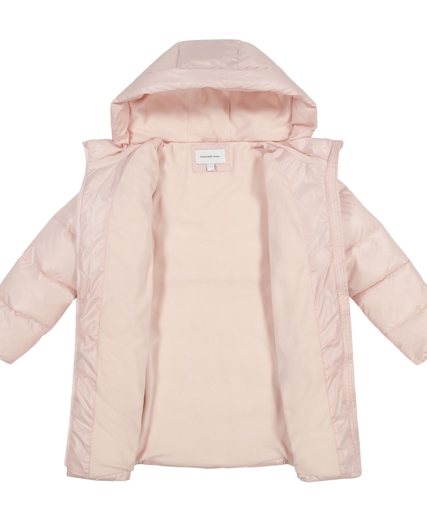 Куртка Calvin Klein Hooded Puffer для девочек, цвет: Чёрный — фото 9