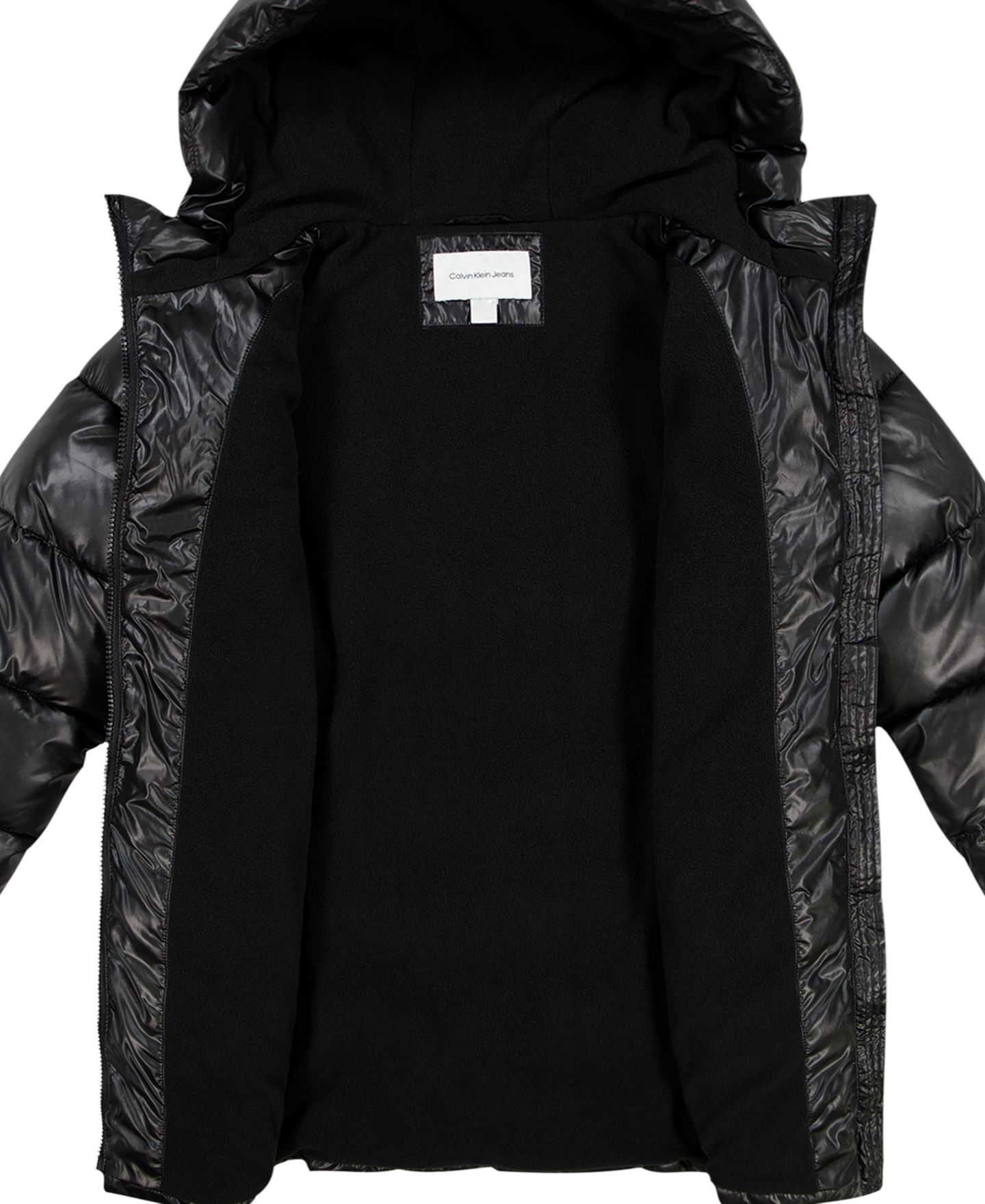 Куртка Calvin Klein Hooded Puffer для девочек, цвет: Чёрный — фото 6