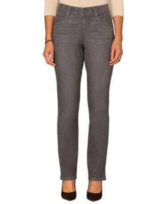 Petite "Ab"solution Mid-Rise Straight-Leg Jeans