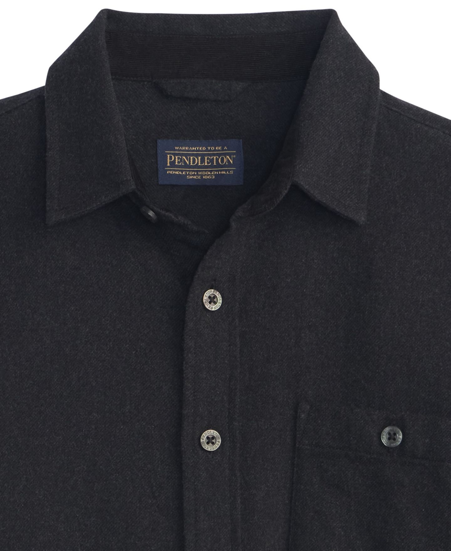 Мужская рубашка Pendleton Fremont Flannel Long-Sleeve, цвет: Угольный меланжевый — фото 5