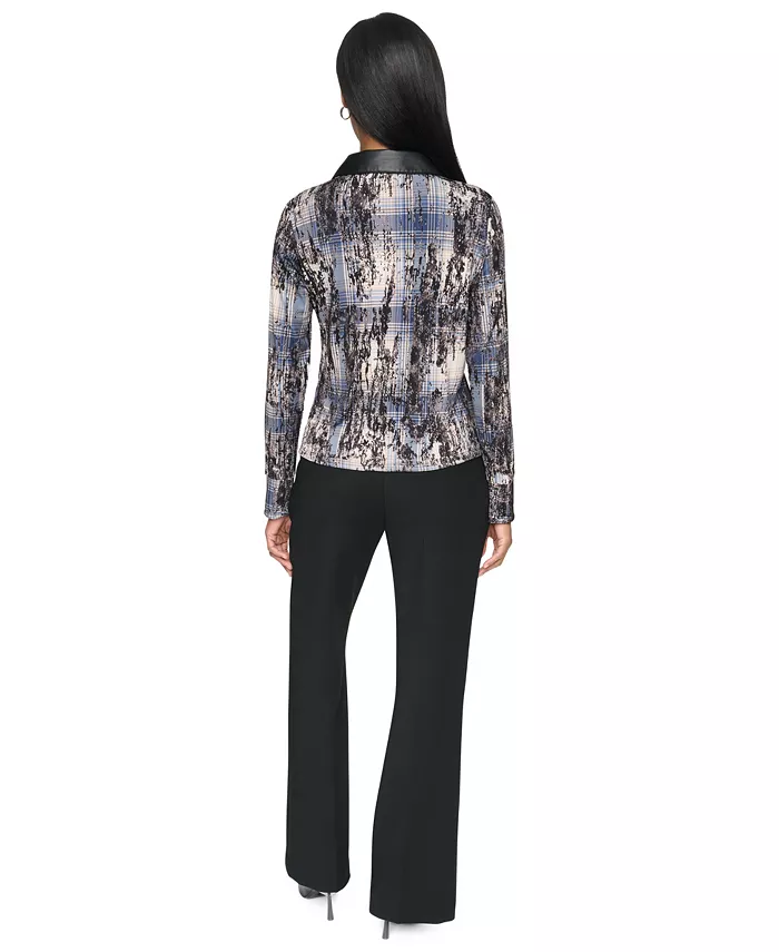 Women's Collared Button-Up Long-Sleeve Sweater - thumbnail 6