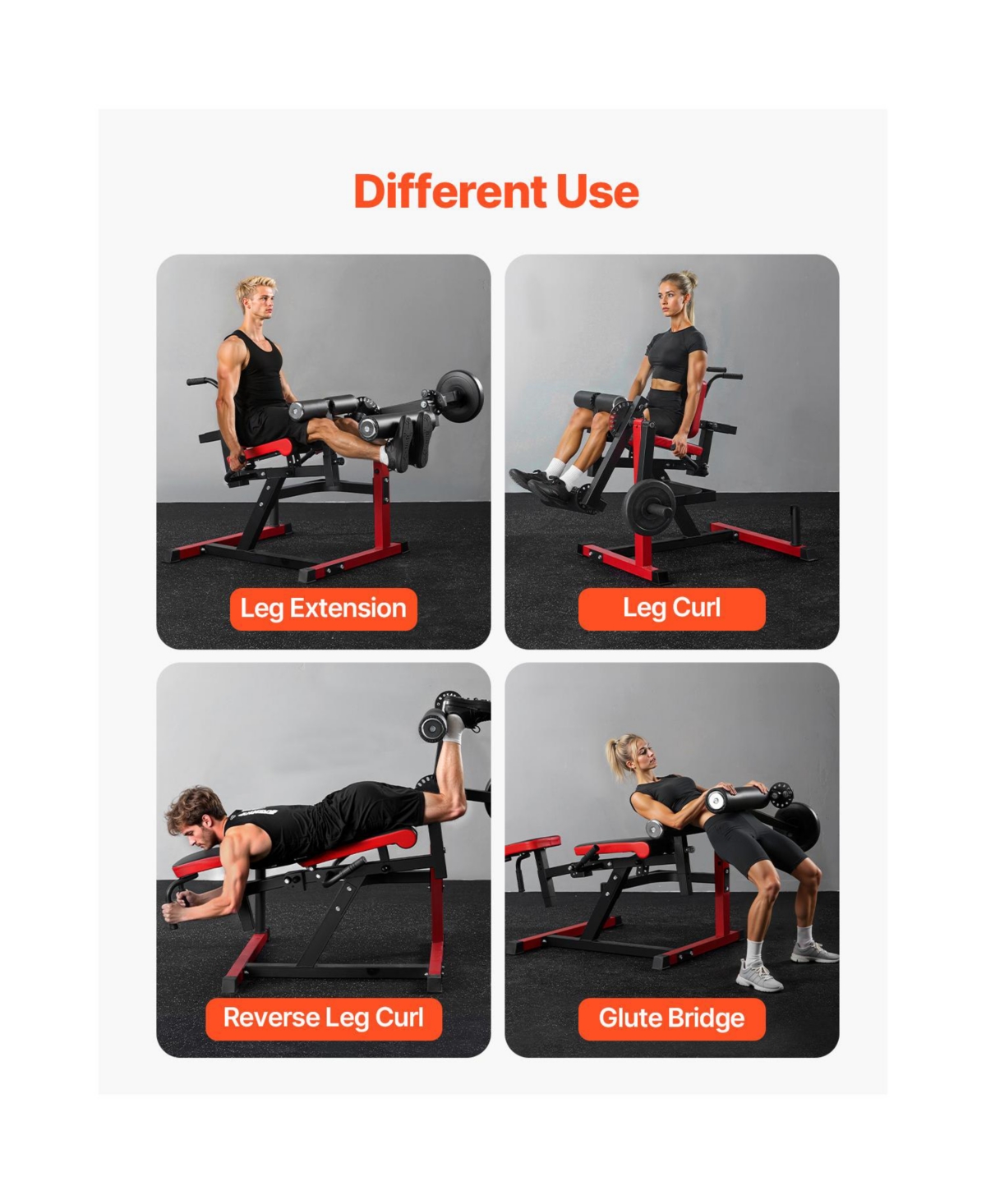 Vevor Leg Extension Curl Machine Seated Leg Rotary Extension Bench for Thigh 550lbs