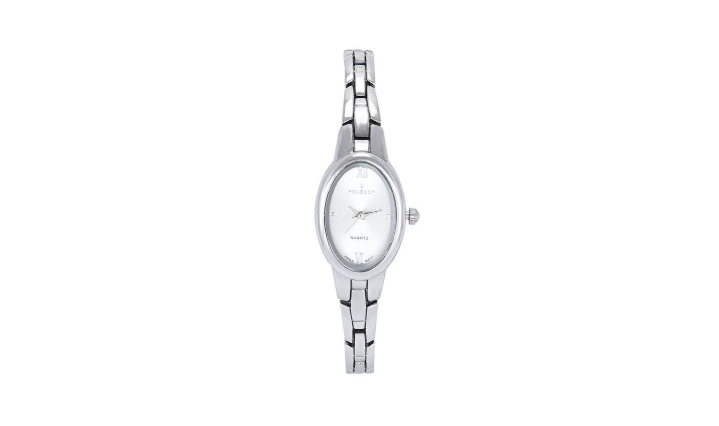 Женские часы Peugeot Silver 30x25mm Oval Dial Link Bracelet Watch — фото 1