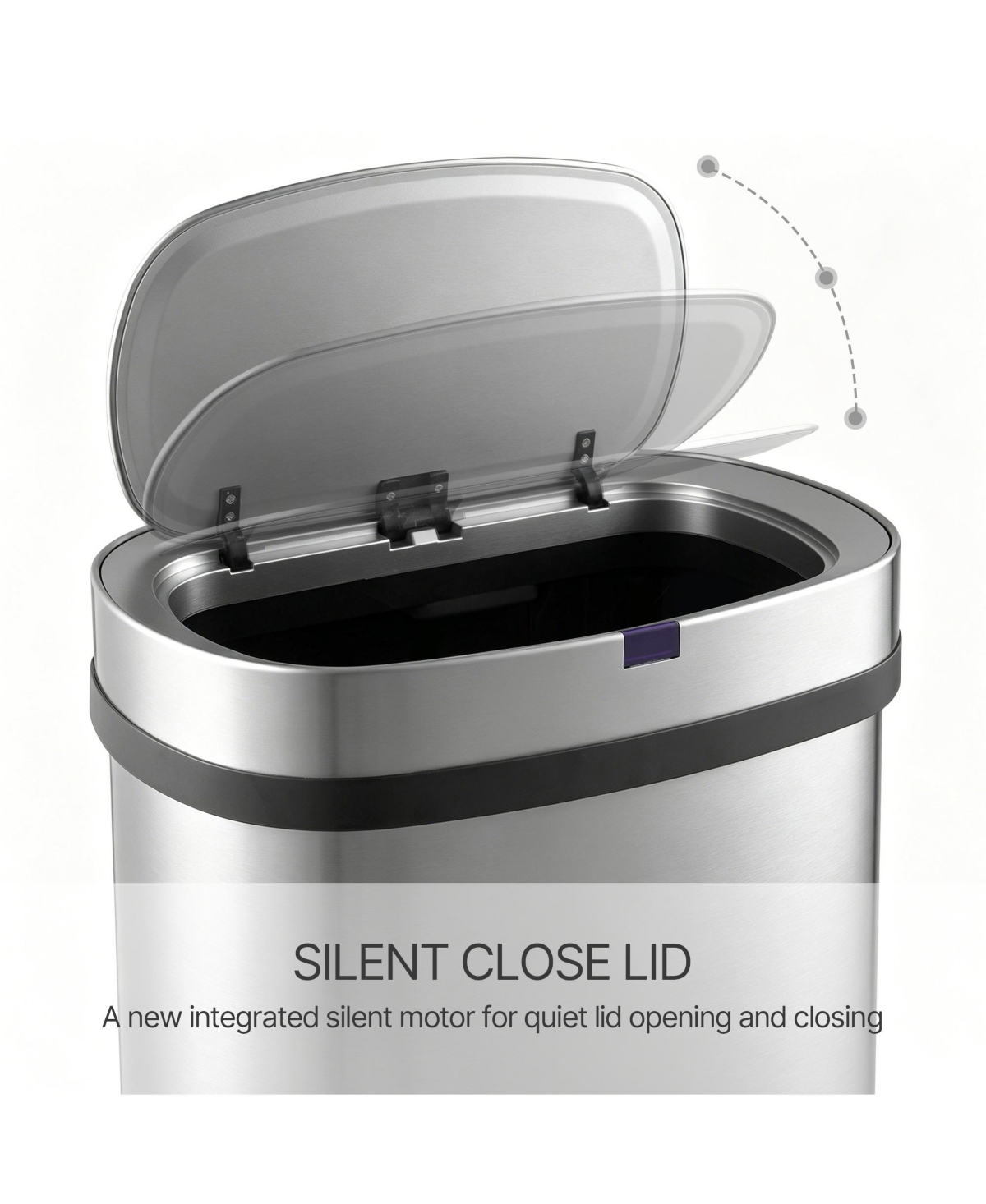 Mega Casa -Gallon Motion Sensor Stainless Steel Trash Can with Trash Bags