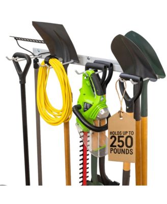 Garden Tool Wall Mount Organizer Rack with Hooks