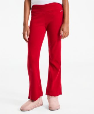Girls' 7-16 Ribbed-Flared Pull-On Pants