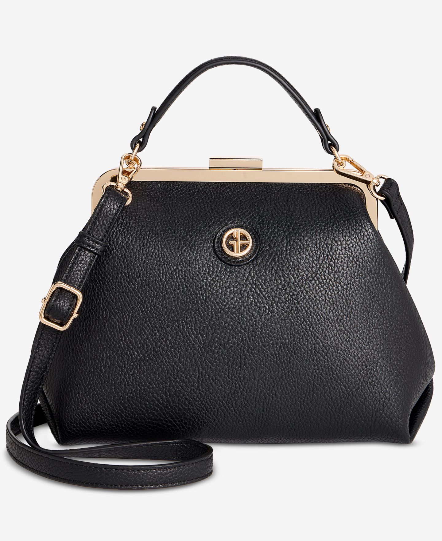Женский клатч Giani Bernini Pebble Framed Clutch Crossbody, цвет: Чёрный — фото 1