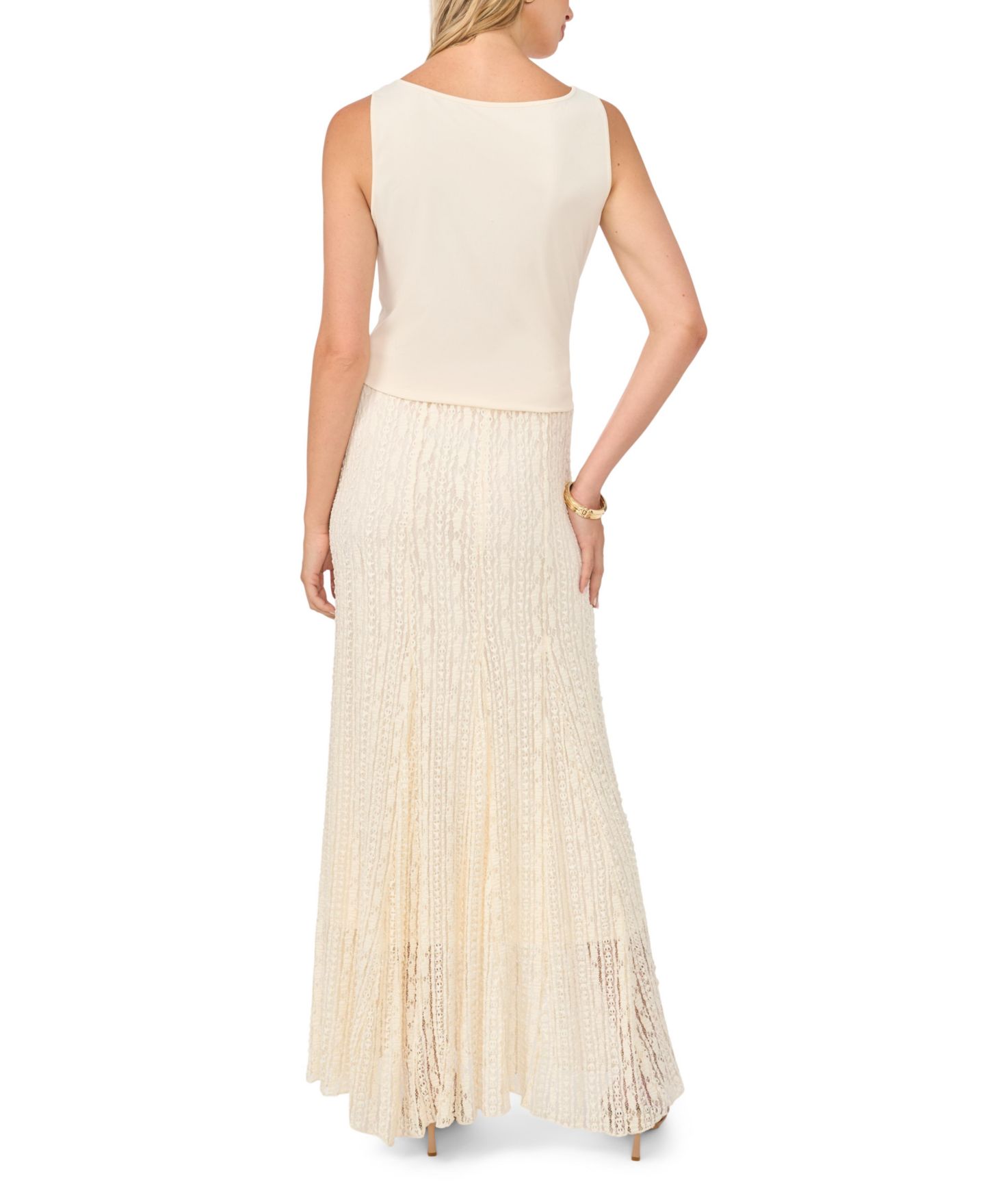 Женская юбка Vince Camuto Knit Godet Maxi, цвет: Слоновая кость — фото 5