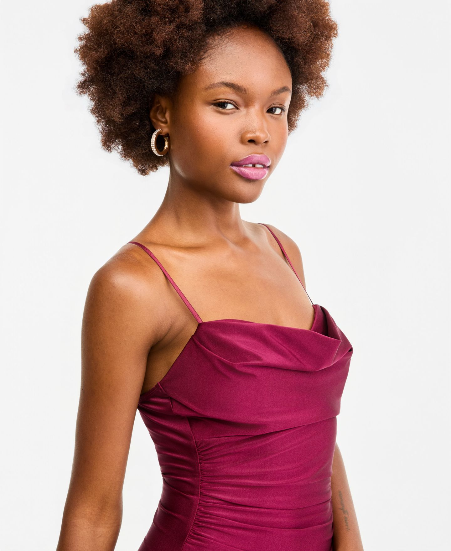 Женские платья KATIA RAE Juniors' Cowl Neck Gown, цвет: Винный — фото 6