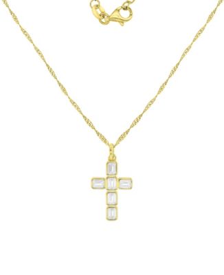 14k Gold-Plated Adjustable Cross Necklace