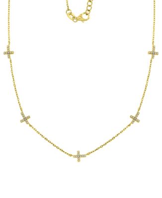 14k Gold-Plated Mini Cross Link Necklace