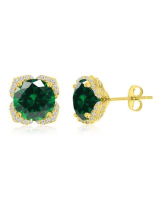 14k Gold-Plated Tanzanite Flower Drop Earrings