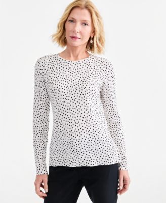 Women's Printed Fine Gauge Crewneck Sweater