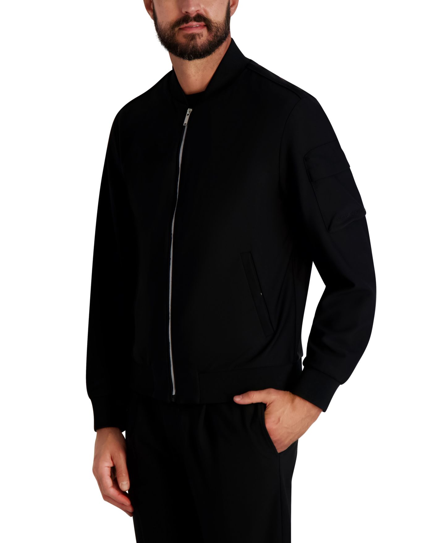 Мужская куртка KARL LAGERFELD PARIS Ponte Bomber, цвет: Чёрный — фото 3