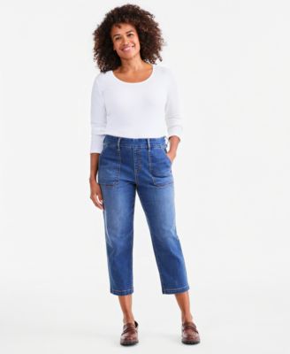Women's High-Rise Pull-On Utility Ankle Jeans