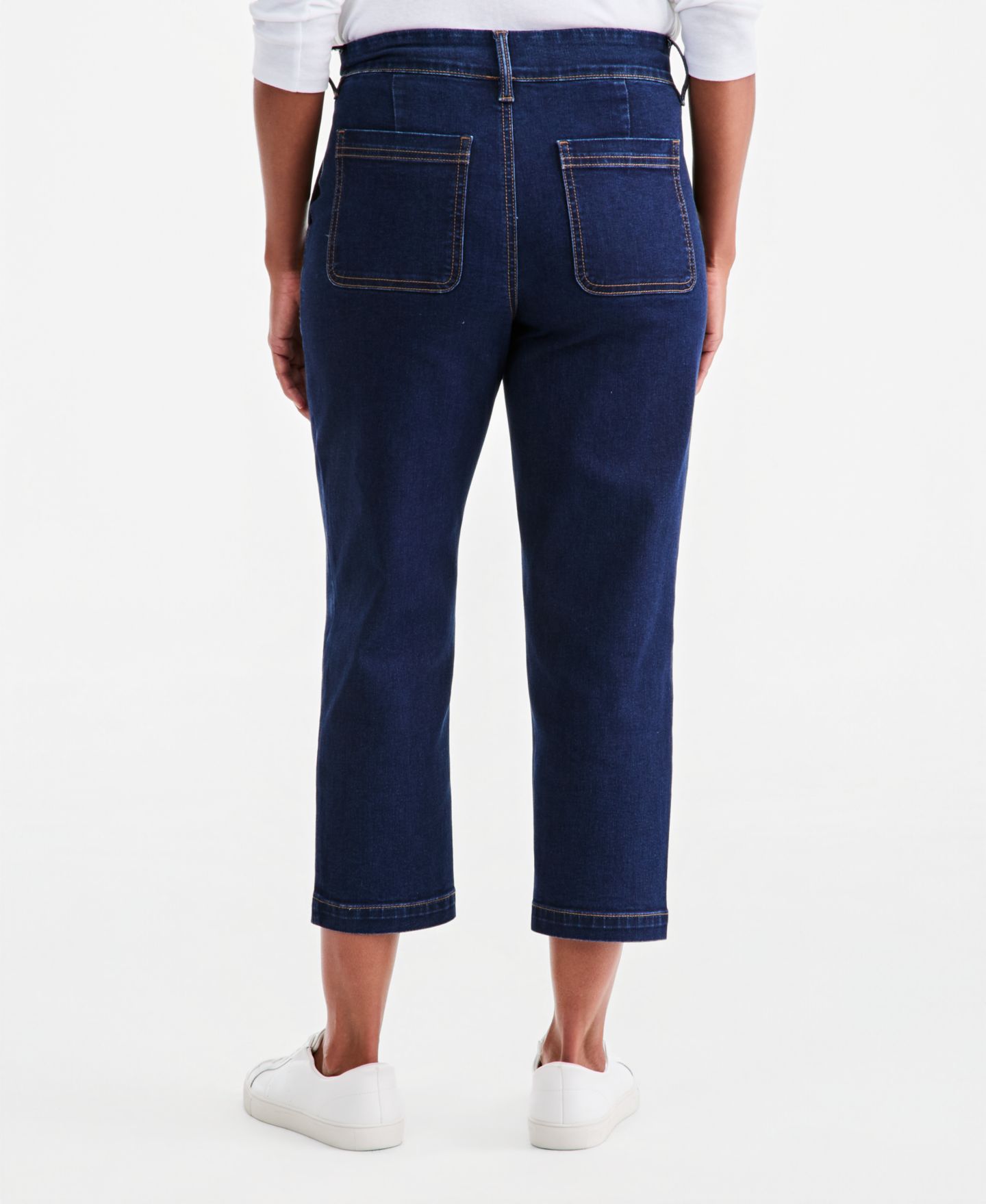 Женские джинсы Style & Co Petite High-Rise Straight-Leg Pull-On, цвет: Глубокий чёрный — фото 12
