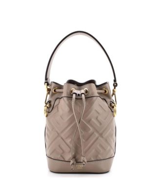 Mini Mon Tresor Bucket Bag Zucca Embossed Leather